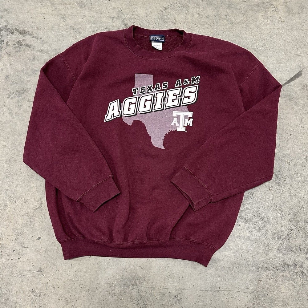 90s Vintage Texas AM Aggies Maroon Crewneck Sweatshirt Mens Size XL Collegiate